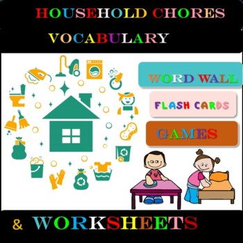 Household Chores Printable Picture Word Flash Cards Preschool ...