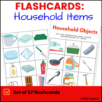 Free Household Items Flashcards for Autism and Speech Therapy