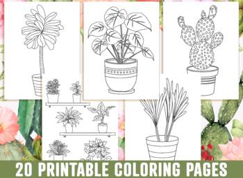 Cactus & Succulent Adult Coloring Sheet Set