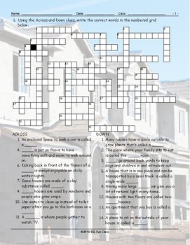 Houses Apartments Types Features Crossword Puzzle TpT