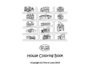 Houses Coloring Book by Our Time to Learn | Teachers Pay Teachers
