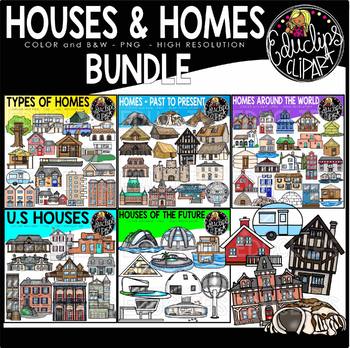 Preview of Houses & Homes Clip Art Bundle {Educlips Clipart}