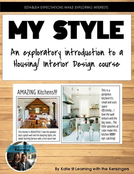 Preview of Housing/ Interior Design My Style Introduction Assignment