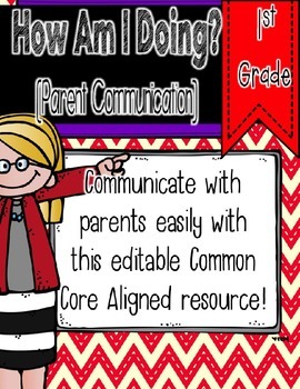 Preview of How Am I Doing? - First Grade Editable Communication