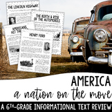 6th Grade End of Year Review - America On Wheels - An End 