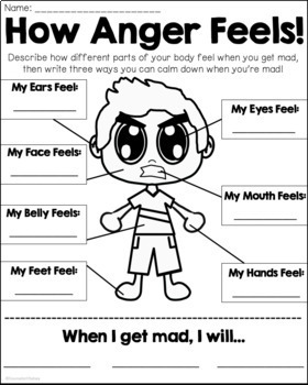 How Anger Feels Worksheet