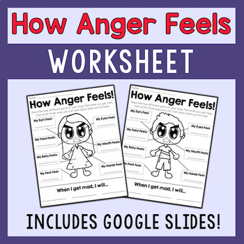 Preview of How Anger Feels: Anger Management Worksheet For Identifying Feelings