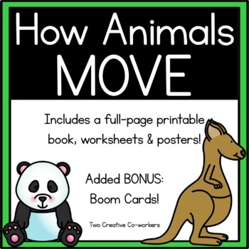 Preview of How Animals Move {Printable book / sorting worksheets} & BONUS Boom Cards!