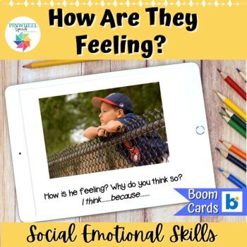 Preview of How Are They Feeling? Boom Cards™ Speech Therapy Emotions Pragmatic Language SEL