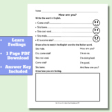 How Are You? | Come Stai? | Italian Worksheet for Kids | G