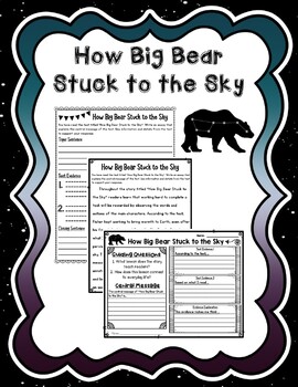 Preview of How Big Bear Stuck to the Sky Central Message Writing Task with Exemplar