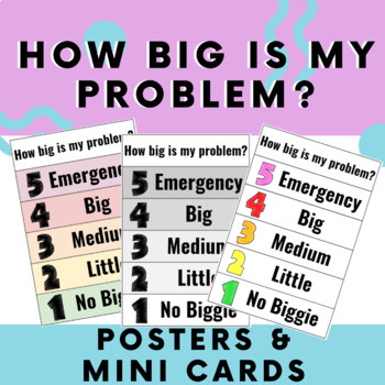 Preview of How Big Is My Problem | Poster & Cards | Classroom Management