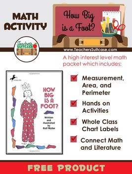 Preview of How Big is a Foot?  Measurement, Area, Perimeter, and Math Literature