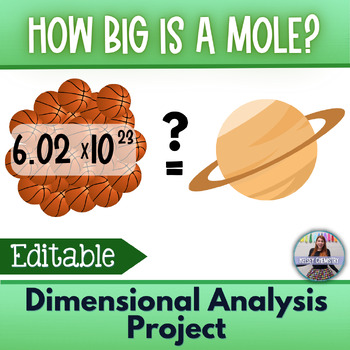 Preview of Dimensional Analysis Project - How Big is a Mole?