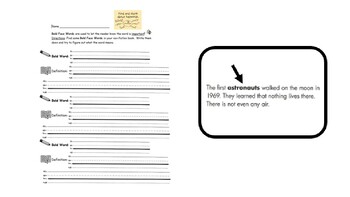 Preview of How Bold Face Words are used in Informational Text Presentation