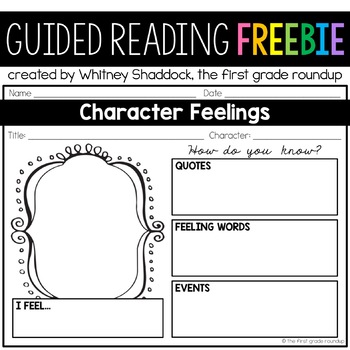 Character Feelings Graphic Organizer Freebie Tpt