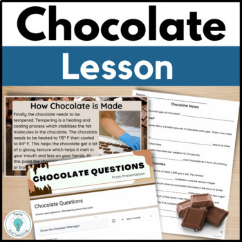 Preview of How Chocolate is Made - Chocolate Lesson with Notes and Activity