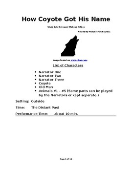 Preview of How Coyote Got His Name - A Small Group Reader's Theater