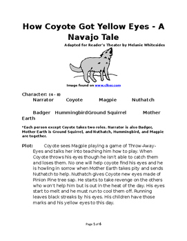 Preview of How Coyote Got Yellow Eyes - Native American Reader's Theater