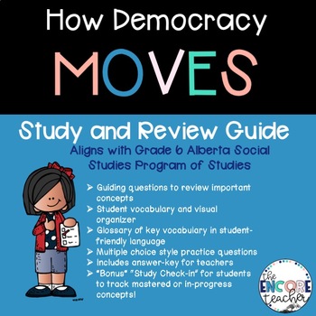 Preview of Grade 6 Alberta Social Studies P2- How Democracy Moves Study Guide and Review
