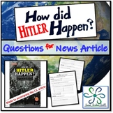 How Did Hitler Happen? Reading Comprehension Worksheet | W