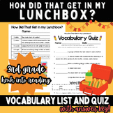 How Did That Get in My Lunchbox: Vocabulary List and Quiz