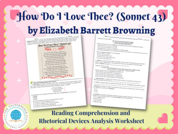 Preview of How Do I Love Thee Sonnet 43 Worksheet