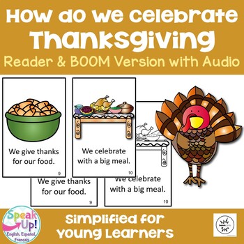 Preview of Thanksgiving Simple Reader - Printable & Digital with Audio