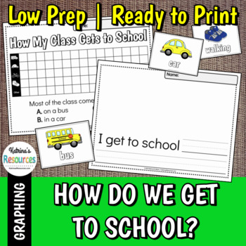 Preview of How Do We Get to School? Graphing & Writing Activity for Back to School