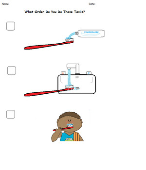 Preview of How Do You Brush Your Teeth Order Worksheet