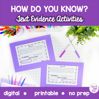 Preview of How Do You Know? Text Evidence Activities