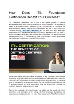 Preview of How Does ITIL Foundation Certification Benefit Your Business?