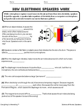 Preview of How Electronic Speakers Work - worksheets