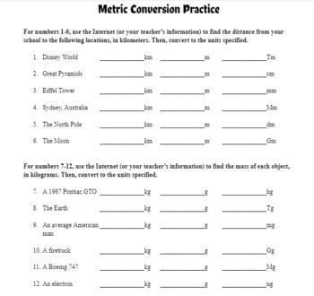 Preview of How Far, How Big, How Full? - A Metric Conversion Practice Activity