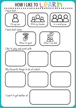 Preview of How I Like To Learn - Student Self Assessment