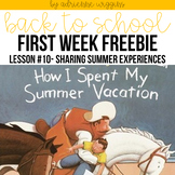 How I Spent My Summer Vacation Activity w/ Lesson Plan FREE
