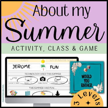 Preview of How I Spent My Summer Vacation |  Back to School | Differentiated Lesson & Game 