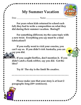 Summer vacation essay for kids