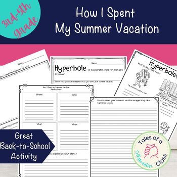 How I Spent My Summer Vacation Writing Activity | TPT