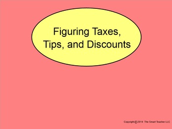 Preview of How I Teach Figuring Taxes, Tips, and Discounts