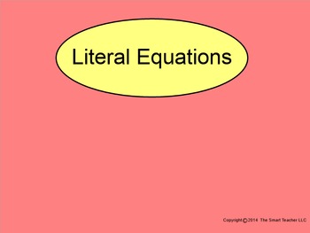 Preview of How I Teach Solving Literal Equations