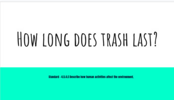 Preview of Earth Day: How Long Does Trash last?