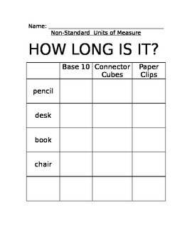 Preview of How Long Is it? - Non-Standard Unit of Measurement Worksheet