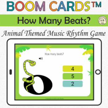 Preview of How Many Beats?  Animal Themed Music Rhythm Games | Music Boom Cards™