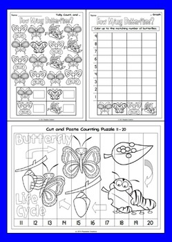 how many butterflies math counting activities by readable creations