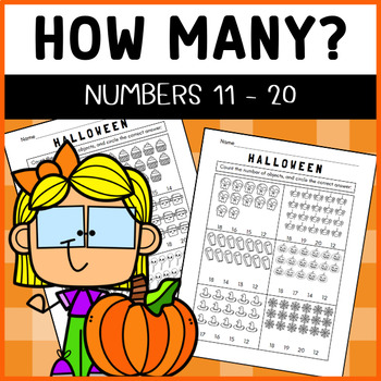 Preview of How Many? Count and circle the correct number I Numbers 11-20 I Halloween