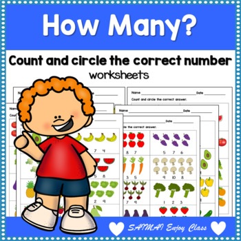 Preview of How Many? Count and circle the correct number of worksheets