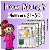 Counting Objects | How Many? Count & Write Numbers 21-30 (Color)