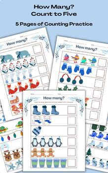Preview of How Many? Count to Five - Winter Counting Practice!