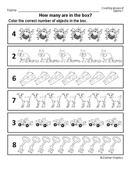 How Many? Counting Groups of Objects (Long E Words) Activity Sheets